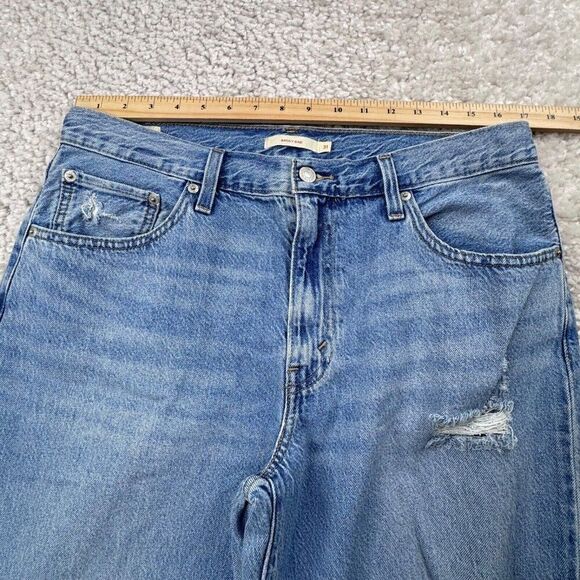 LEVI'S Baggy Dad Jean Distressed Ripped In The Middle - Picture 12 of 16